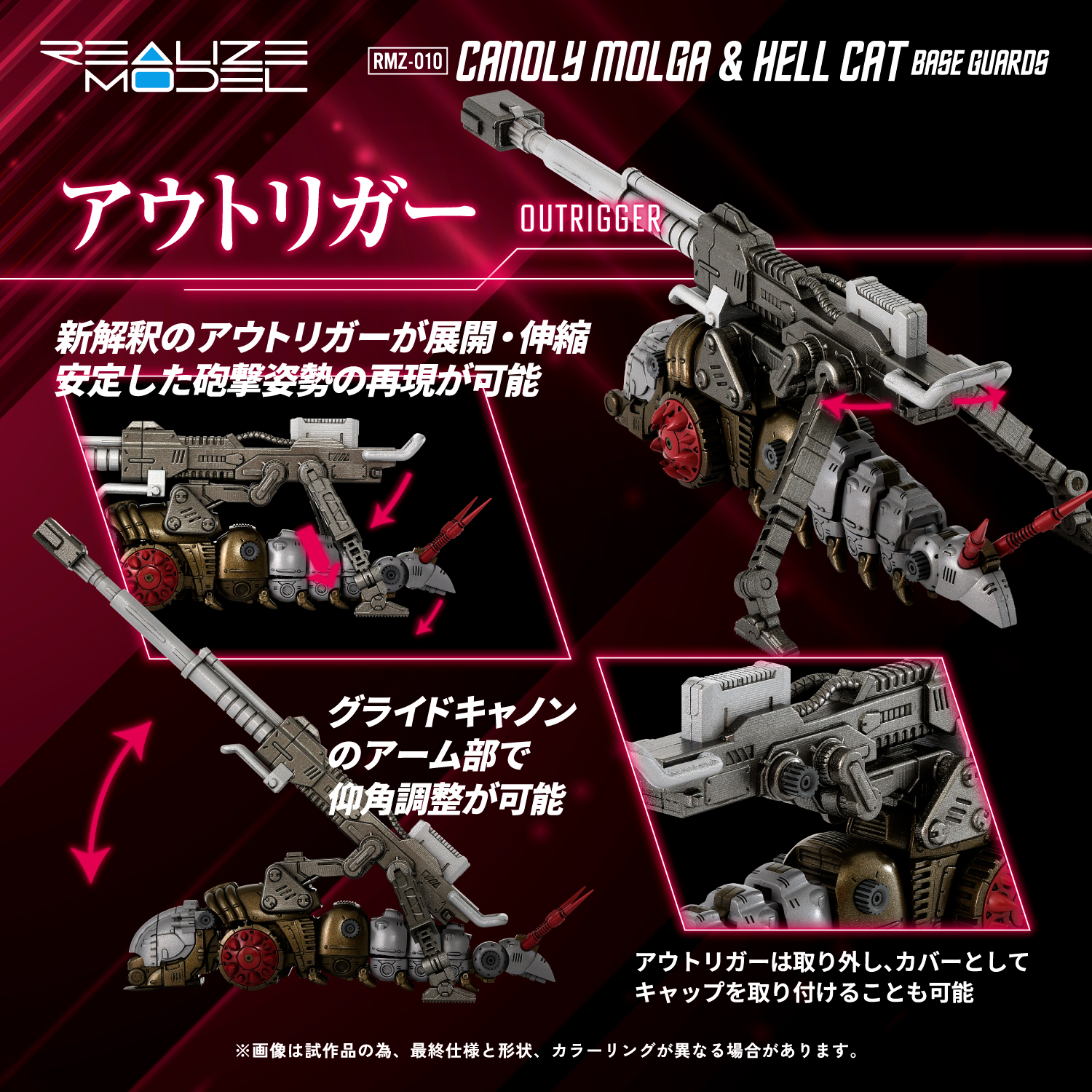 REALIZE MODEL ZOIDS RMZ-010 CANOLY MOLGA & HELL CAT base guards set